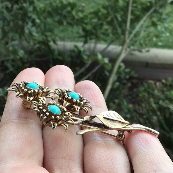 Vintage Turquoise Brooch - Picture 5 of 16